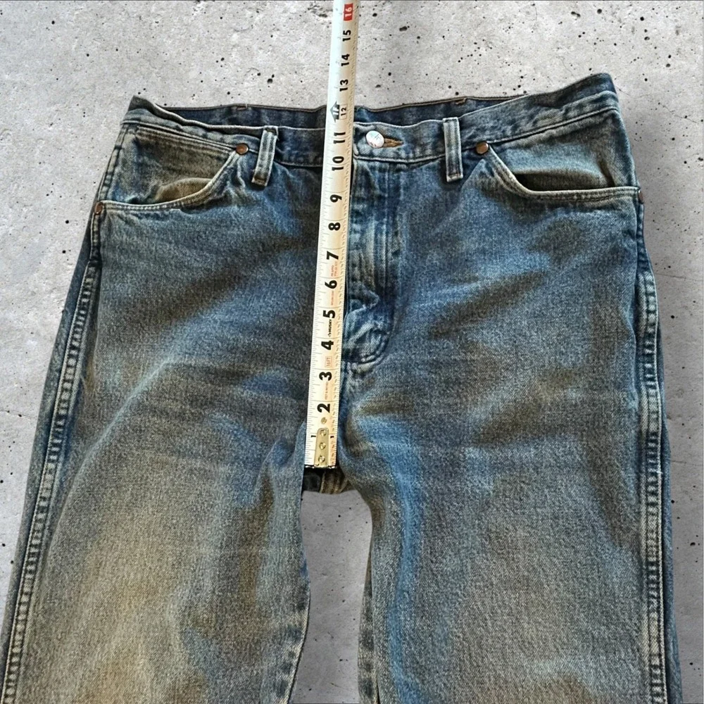 Wrangler‎ Cowboy Cut Jeans Mens 34x32 Blue Slim Fit 936GBK Faded Denim